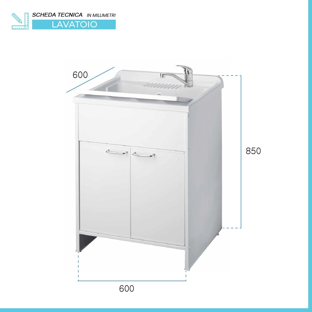Negrari - 9007K, Cuenca, pvc, Blanco, 60x60x39 cm