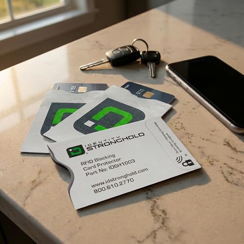 Image of RFID Blocking Credit Card Sleeve Protectors - USA Made Slim Wallet Inserts for Credit Cards, Debit Cards & ID Protection (5, Logo 5 Pack Tyvek)