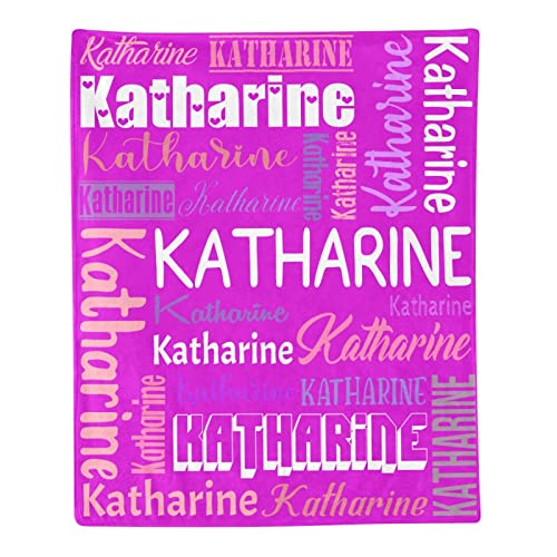 Personalized Blanket for Kids Adults Personalized Name Blanket Custom Blanket with Name Personalized Gifts for Christmas Birthday Valentines Day Mothers Fathers Day (Light Purple, 30"x40")