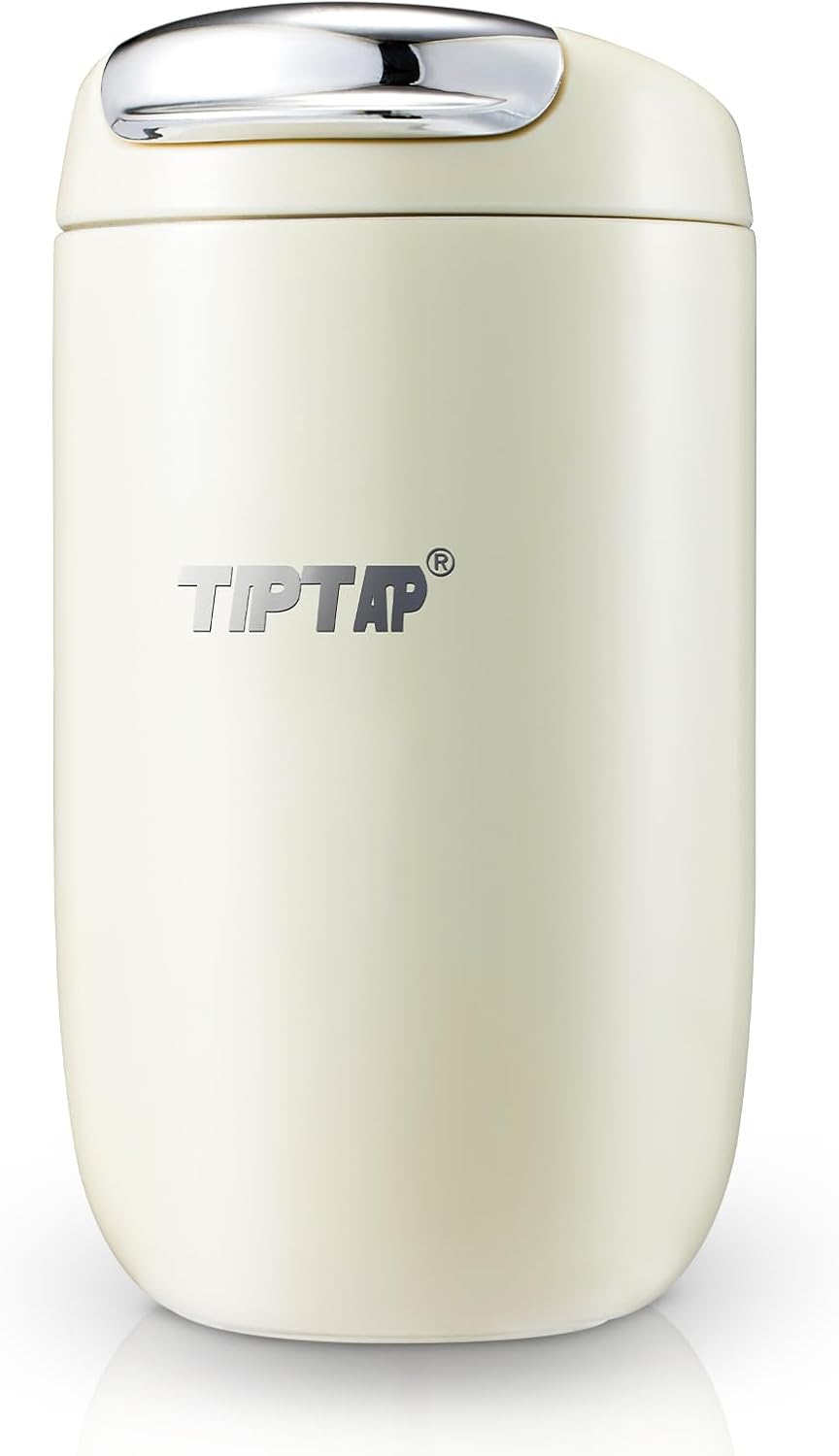TIPTAP 12oz/350ml Stainless Steel Vacuum Insulated Tumbler, Coffee Travel Mug Spill Proof with Lid, Thermos Cup for Keep Hot/Ice Coffee, Chocolate, Tea and More (White)