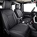 Aierxuan Jeep Wrangler JK JL Front Seat Covers Custom Fit 2/4 Door 2007-2025 Unlimited Rubicon 392 Sahara Willys Sport High Altitude Truck Pickup Waterproof Leather(2 PCS Front/Black1)