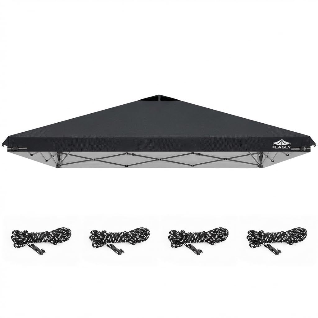 Photo 1 of 10x10ft Replacement Canopy Top with Air Vent, Waterproof & UV Protection Canopy Tent Top Cover for Straight Leg Canopy Frame - for Outdoor, Patio, Event, Trade Show (Black, 10x10ft)