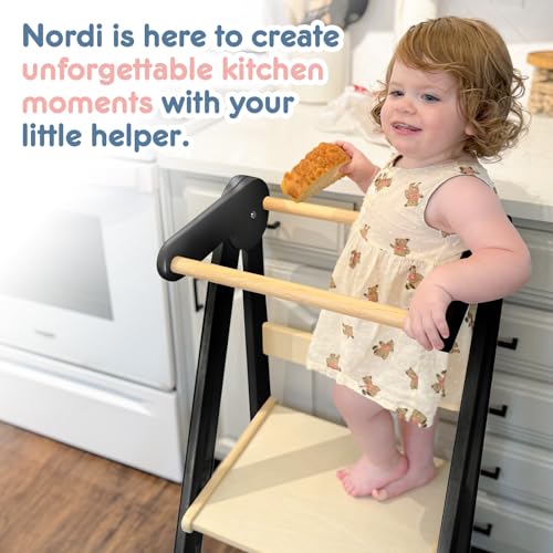 image for HARPPA Nordi Foldable Toddler Kitchen Tower, Kitchen Stool Helper, Sta