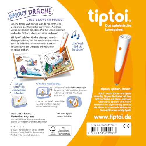 tiptoi® Darro Drache und die Sache mit dem Mut, Gefühle-Buch für Kinder ab 4 Jahre (Bildergeschichten über den Umgang mit Gefühlen)