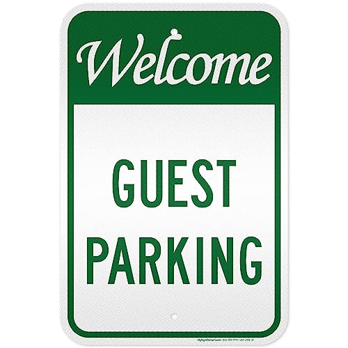 Guest Parking Sign, 12x18 Inches, 3M EGP Reflective, Rust Free .063 Aluminum, Fade Resistant, Made in USA by My Sign Center