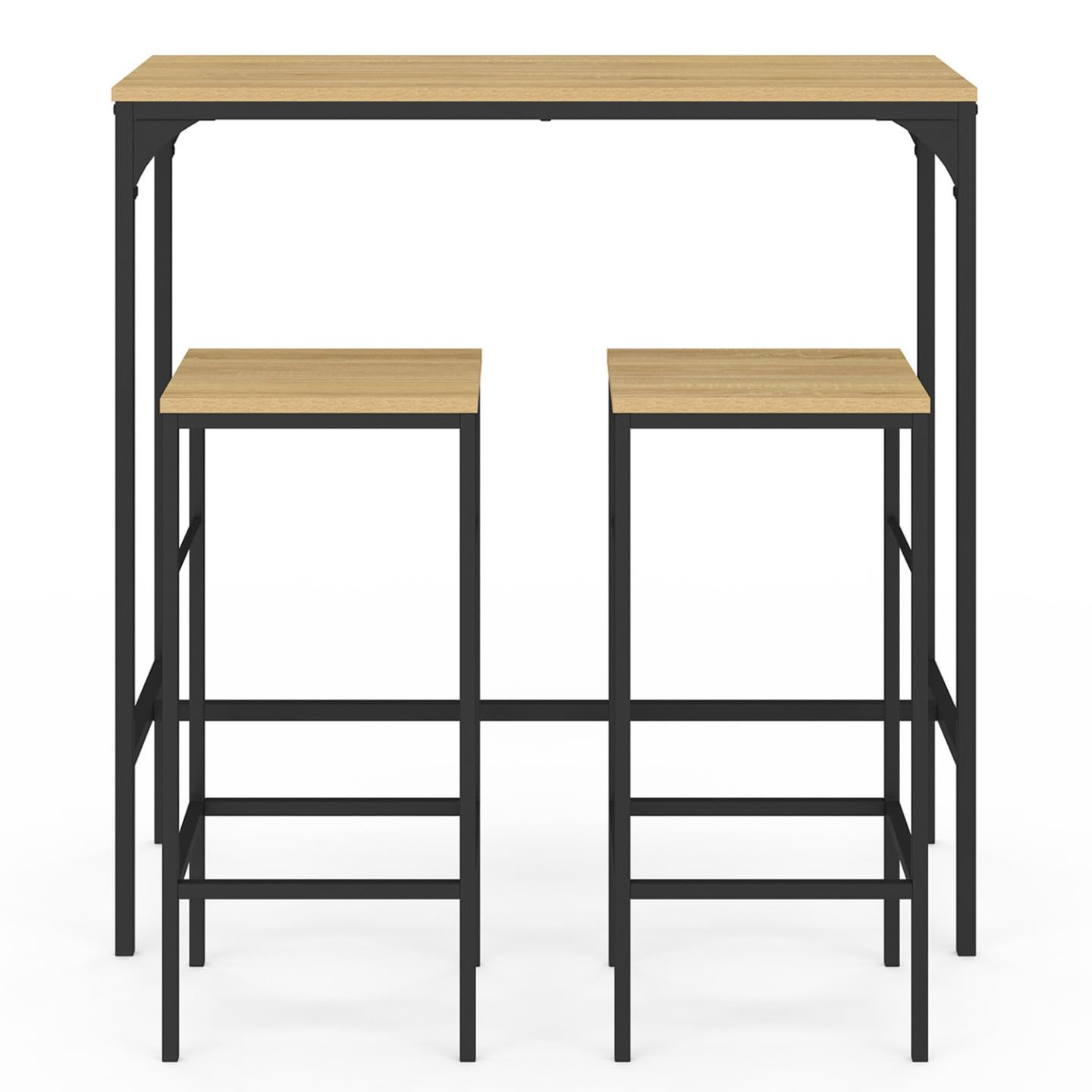 IDMarket - Ensemble Table Haute de Bar Detroit 95 cm et 2 tabourets Design Industriel