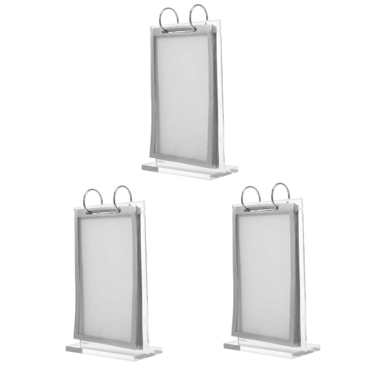 Operitacx 3piezas Soporte De Menú De Transparente Con Base Exhibidor De Carteles Vertical Restaurantes y Eventos Holder De Señal Para Mesas y Mostradores