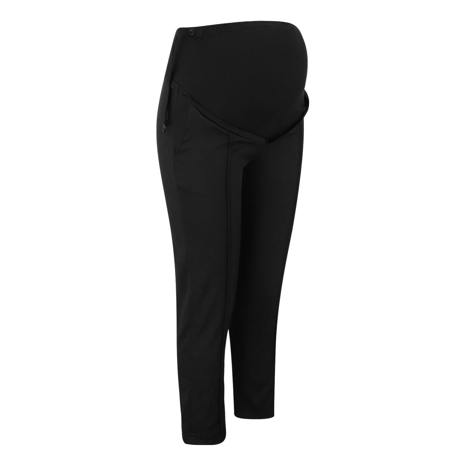 Pantalones de maternidad cómodos sobre el vientre para mujer, pantalones capri casuales para el trabajo, jeans elásticos