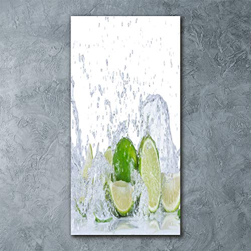 Déco mural derrière le plastique acrylique 60x120 cm - Tableau vert citrons verts