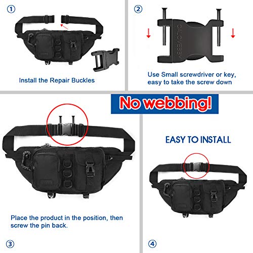 Field Repair Buckle 1 Inch Plastic Buckles 1 inch Side Release Adjustable Buckle 1 Inch 2pc Quick Release Buckles with a Ladder Lock 1 Inch