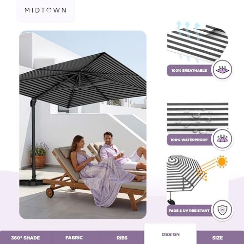 Image of Midtown Umbrellas Grande Square - 9 x 9 Ft Cantilever Umbrella