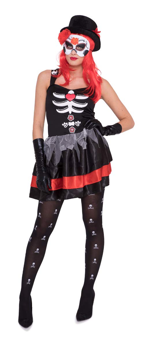 Folat 63332 Day of The Dead Women Dress (Large/X-Large), Black, L-XL - Image 2