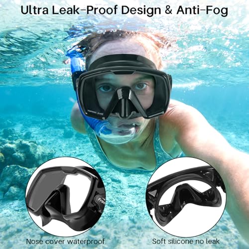 Image of Freela Adult Swim Goggles Mask Tempered Glass Anti Fog Waterproof 180Clear