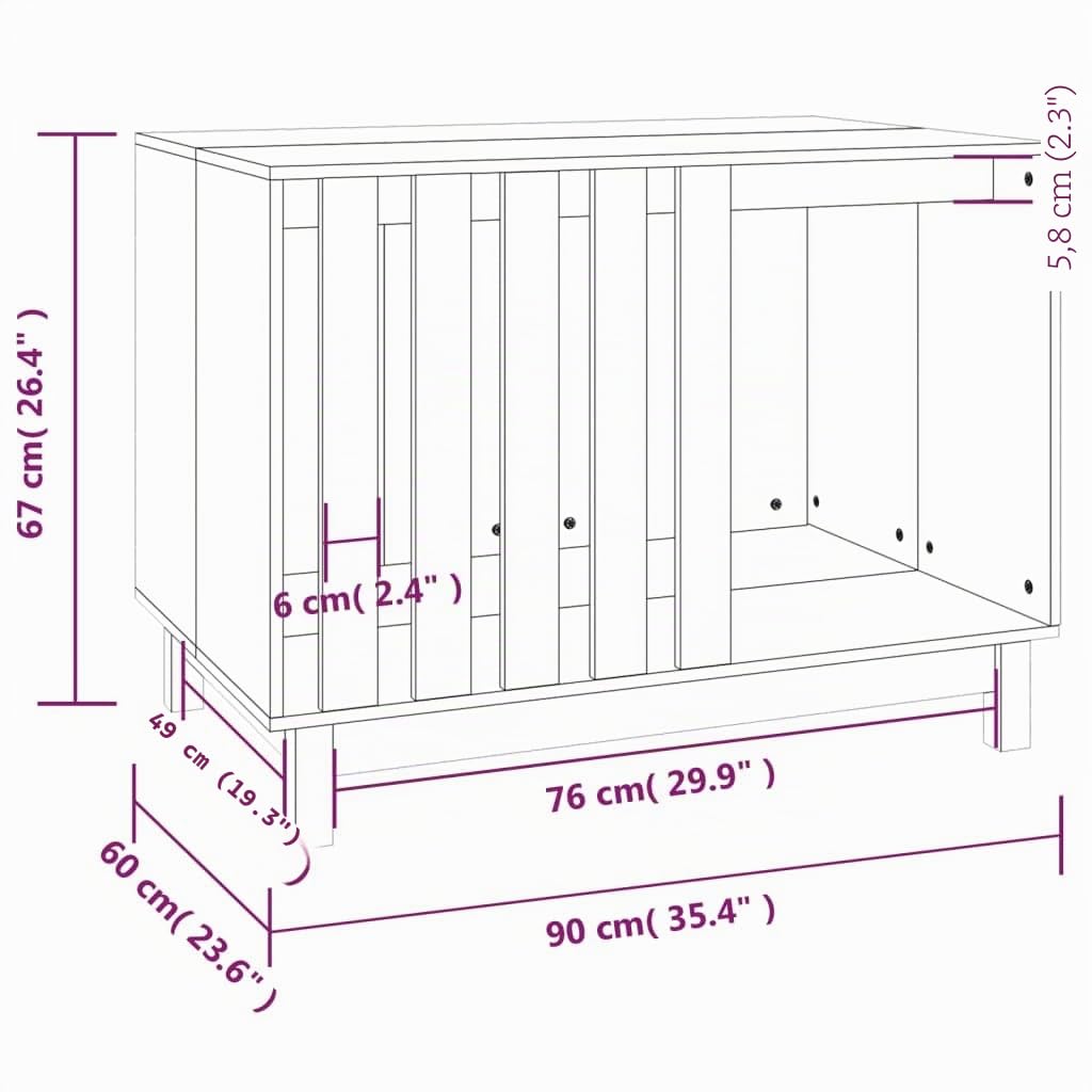 vidaXL Maison pour Chiens Blanc 90 x 60 x 67 cm