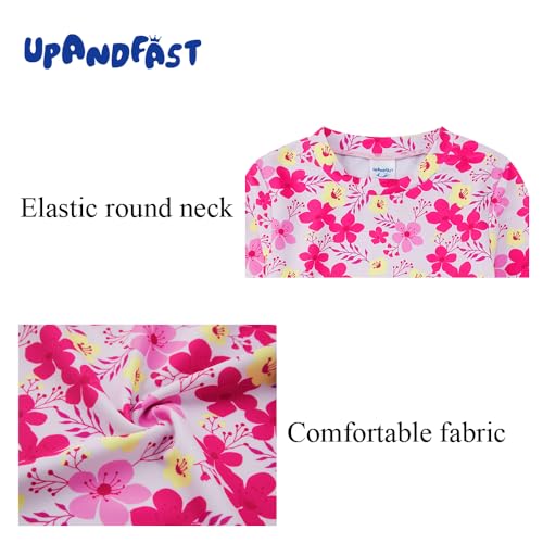 upandfast Girls Rash Guard Set Long Sleeve Two Piece Swimsuit with UPF 50+ Sun Protection for Girls 3-8 Years4