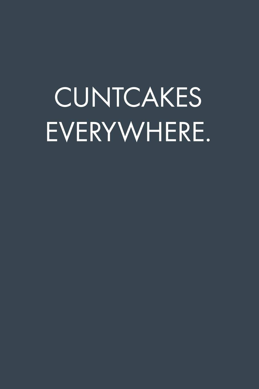 CUNTCAKES EVERYWHERE: Blank Lined Journal Notebook, 120 Pages, 6 x 9 inches - Funny, Offensive, Sarcastic, Office Coworker, BFF Gift, Gray / Grey v4