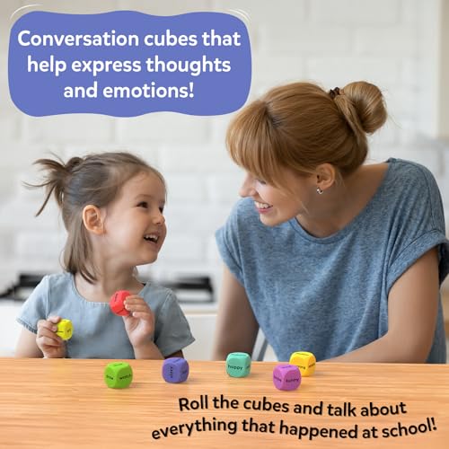 Image of Skillmatics Conversation Cubes for Kids - 8 Wooden Cubes for Social-Emotional Learning, Classroom & Teacher Resources, Communication Skills. Educational Toy & Gift for Ages 4, 5, 6, 7 and Up
