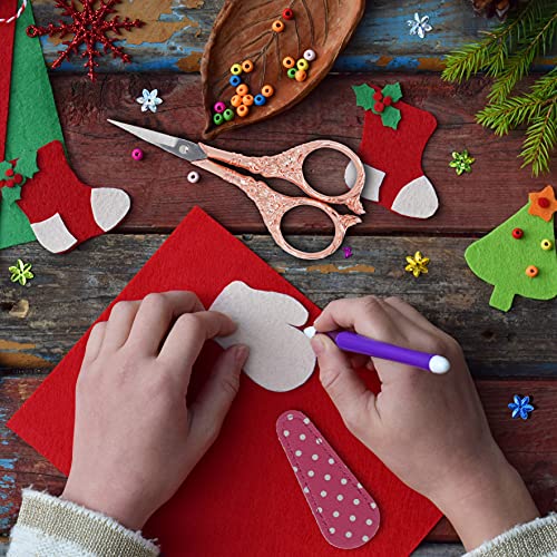 Hisuper Sewing Embroidery Scissors Cute 4.5 Inch Craft Scissors With Leather Scissors Cover Sharp Tip Stainless Steel Shears Scissor For Crafting Thread Cutting Diy Needlework And Art Work #TOP5