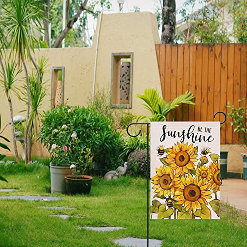 Artofy Be The Sunshine Summer Sunflower Small Decorative Garden Flag, Floral Flower Bumble Bee Yard Lawn Outside Decor, Spring Burlap Outdoor Home Decoration Double Sided 12 X 18 #TOP6