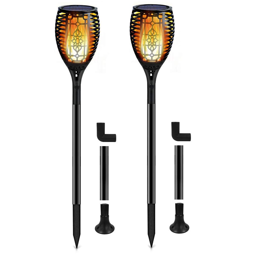 TaIYanG Solar Torches Lights Flickering Flames Lights Outdoor Waterproof Landscape Decoration Lighting Auto On/Off Dusk to Dawn Security Path Torch Light for Garden Patio Driveway(2 Pack, Yellow)