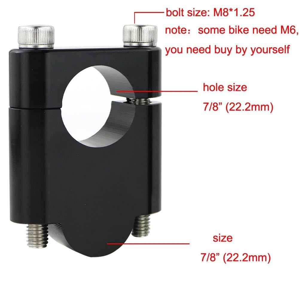 Colliers Serrage Rehausse Guidon Moto Pour Triumph 22 Mm 7/8"(Riser argenté 30 mm)