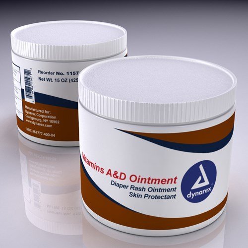 Dynarex Vitamins A & D Ointment, 15 oz Jar - Buy Packs and SAVE (Pack of 3)