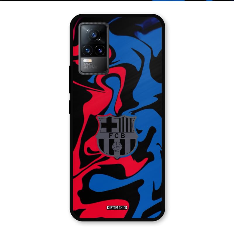 Image of PrintShield FC Barcelona Comic Back Cover for Vivo Y73, Shockproof Printed Phone Case with Soft TPU Sides & Anti-Slip Grip