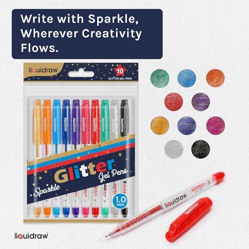 Set de 10 bolígrafos gel con purpurina Liquidraw miniatura 7