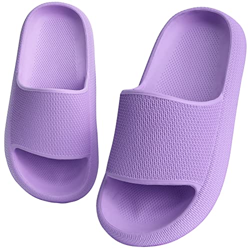 WYSFLY Kids Sliders Boys Girls House Slippers Non-slip Summer Beach Pool Slide Sandals Purple 3 UK