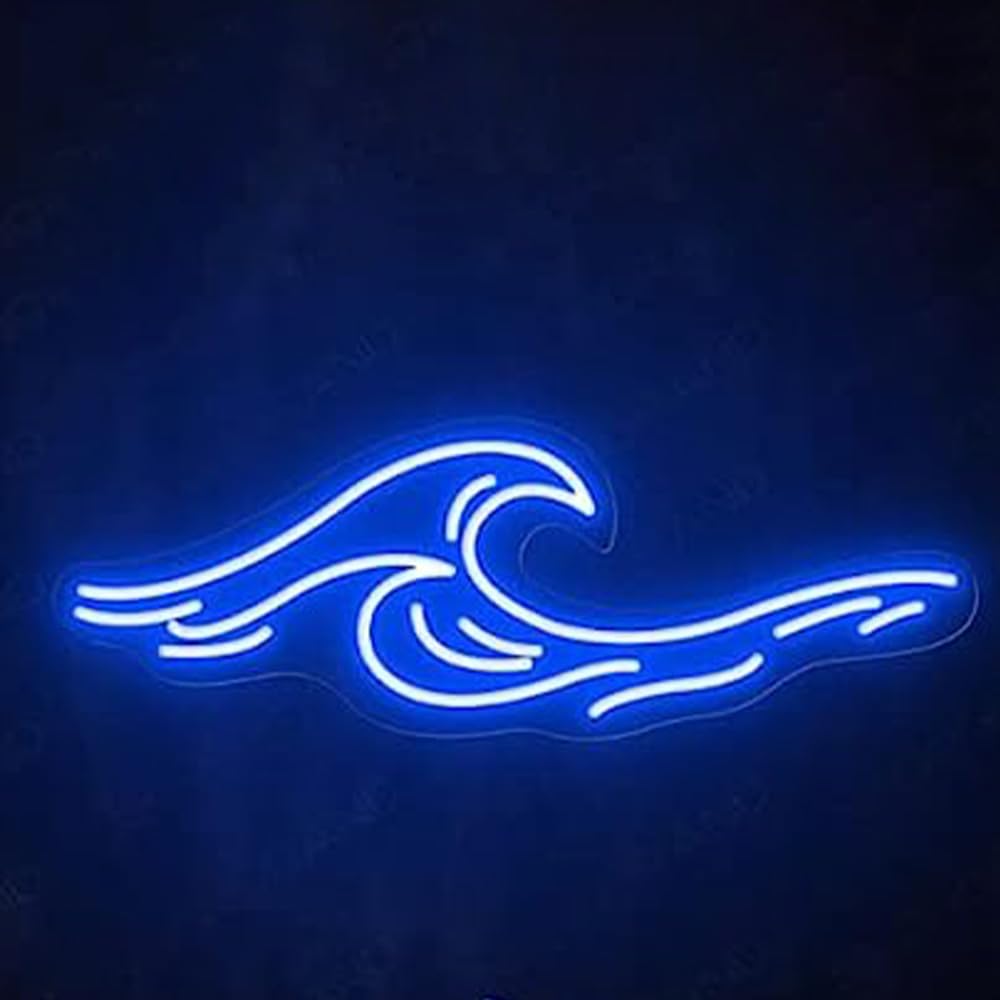 Ulalaza LED Sign Sunset Neon Signs Waves Led Home Wall Decorative Lights Sunrise Night Lamps Mountains Decoration Light USB Brightness Adjustable