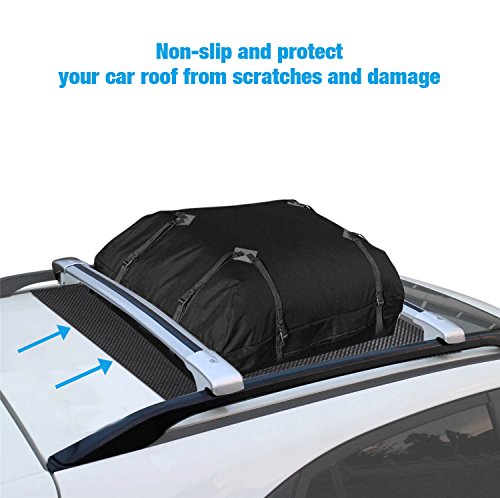 ROOF CARGO BAG PROTECTIVE MAT, Roof Rack Pad for Car Roof Storage Bags Top Universal Roof Rack Pad for Rooftop Cargo Bag TOP UNIVERSAL ROOF RACK PAD for PROTECTION from Car Roof Racks (36'' x 39'')