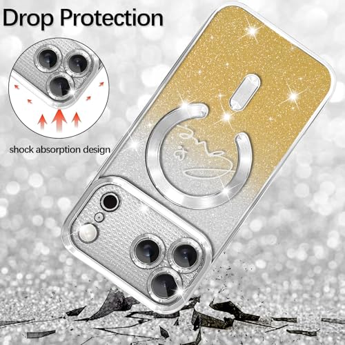 Image of ZIYE Magnetic Case Designed for iPhone 17 Pro Max Glitter Case-Sliver