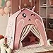 bambini giocano tenda principessa playhouse tenda carino coniglio tenda con palla appiccicosa gioco finestra per le ragazze con LED stelle luci indoor outdoor giocattoli compleanno (coniglio rosa)