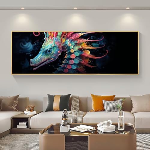 Peinture diamant hippocampe kit broderie point de croix mural 55x160 cm