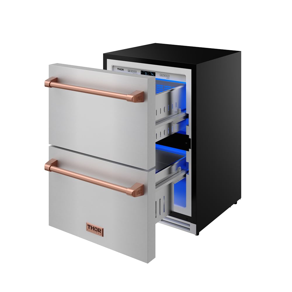 24 Inch Undercounter Built-In/Freestanding Drawer Freezer – Stainless Steel/Rose Gold | Gordon Ramsay Series on Fridge.com - View 2