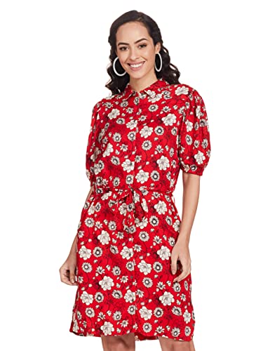 Image of Spykar Women's Cotton Classic Knee-Length Casual Dress