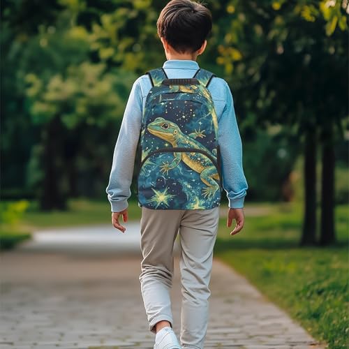 Novelty Kids Backpack with Front Pocket Lizard Backpack for Boys Girls School Bookbag Durable Soft Padded Breathable Lightweight Large Capacity 17 Inch Schoolbag4