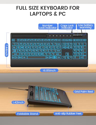 SABLUTE Large Print Backlit Keyboard KC782 の商品画像 8