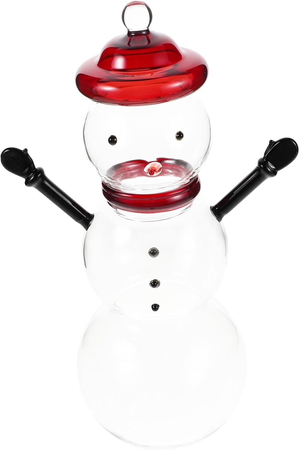 Glass Snowman Candy Jar with Lid Decorative Holiday Storage Container for Sweets Festive Snowman Kitchen Decor Stable and Elegant Glass Candy Holder for Christmas Parties and Home