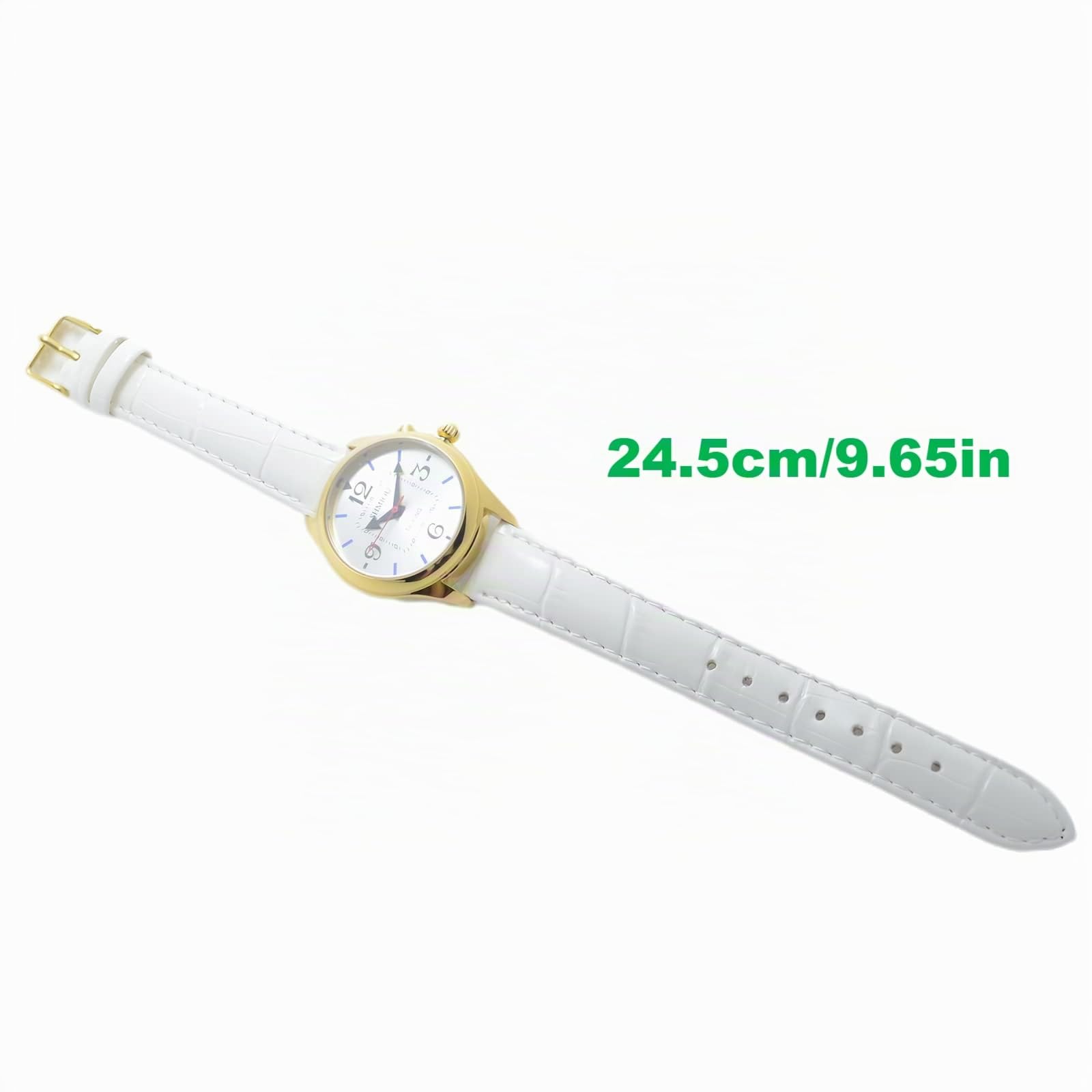 Montre parlante française pour aveugles Seniors malvoyants Montre Bracelet Femme en Cuir Blanc XM-FR-230401