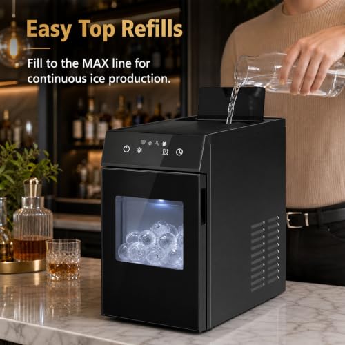 Fabricadora de hielo esférico Costway para bar 21 lb miniatura 7