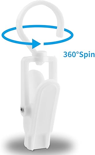 Miniatura 4 de Unlorspy 20 clips giratorios de plástico súper fuertes, ganchos para colgar ropa, 4.13 x 1.38 pulgadas, ganchos de lavandería para ropa, sombrero,