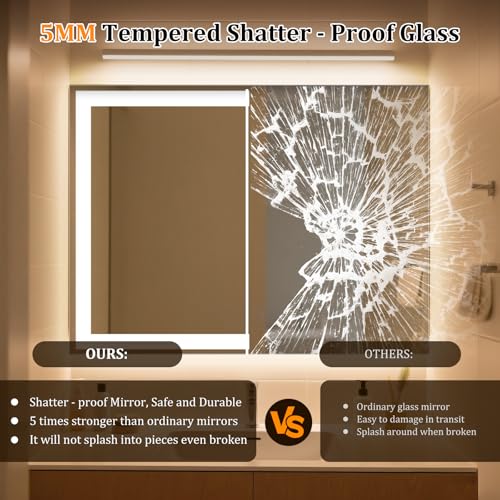 24x32 LED Bathroom Mirror with Lights, Front & Backlit - image 5