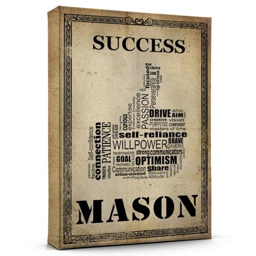 Customize Name Mason Wall Art Success Motivational Poster Wall Decor for OfficeMason Canvas Print Art Decoration Ready to Hang 47AZ313