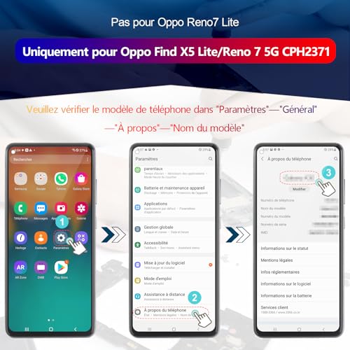 Écran pour Oppo Find X5 Lite finition noire précise avec numériseur assemblé - 4