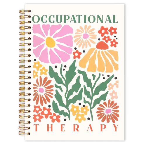 Qabliqo Boho Floral Occupational Therapy Gifts Spiral Notebooks, OT Therapy Journal, Mental Health Journals for Writing, Occupational Therapist Notebook for Note Taking, 5.5x8.3 Inch