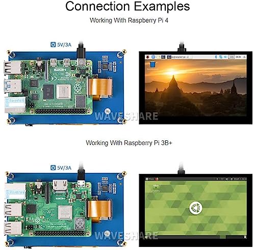 Image of waveshare 5inch DSI LCD Capacitive Touch Display for Raspberry Pi 4B /3B+ /3A+ /3B /2B /B+ /A+ / CM 3 /3+, 800x480 TFT Screen LCD, Refresh Rate up to 60Hz. Support Ubuntu /Kali, Win 10 IoT