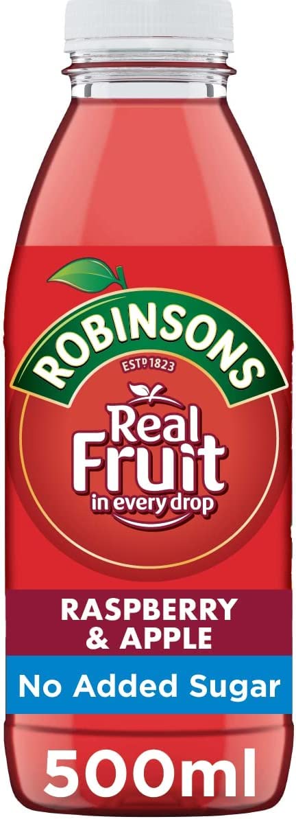 Robinsons Low Calorie, No Artificials, Raspberry and Apple, 500 ml (pack of 24)