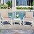 Shintenchi 3 Piece White Metal Outdoor Furniture Sectional Set, Modern Outdoor Metal Chair Conversation Furniture Set with Coffee Table for Patio,Backyard,Balcony (Khaki)
