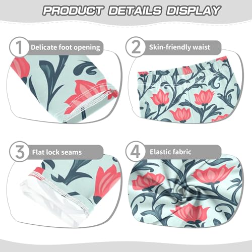 Girls Leggings Red Flowers Toddler Girls Clothes Leggings for Girls Toddler Girls Leggings 3-4T3